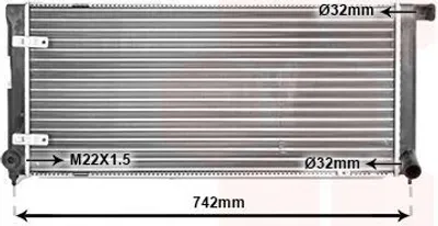 Produktbild von VAN WEZEL 58002042 Kühler Wasserkühler Motorkühler für VW GOLF II (19E, 1G1) SCIROCCO (53B) Jetta II (19E, 1G2, 165)