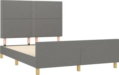 Produktbild von vidaXL Bettgestell ohne Matratze Dunkelgrau 140x200 cm Stoff