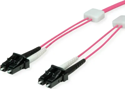Produktbild von EasyLan LWL-LED-Patchkabel duplex 50/125µm OM4, LC/LC, violett, 7,5 m
