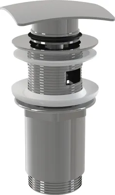 Produktbild von alcadrain Ablaufventil für die Waschbecken CLICK/CLACK 5/4" Ganzmetal mit Überlauf, kantig Stopfen