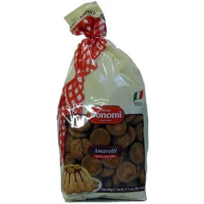 Produktbild von Forno Bonomi Amaretti 500g (italienisches Kaffee-Gebäck mit Aprikosenkernen)