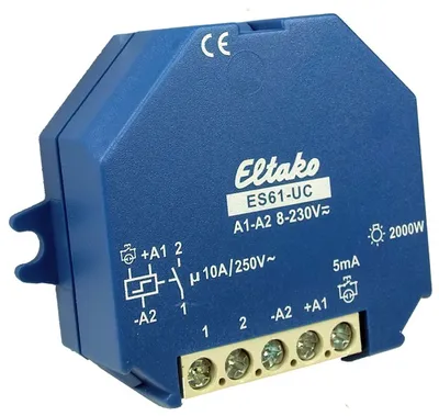 Produktbild von ELTAKO Stromstoss-Schalter ES61-8..230VUC Doseneinbau 8-230V 2000W ES61-UC (61100501)