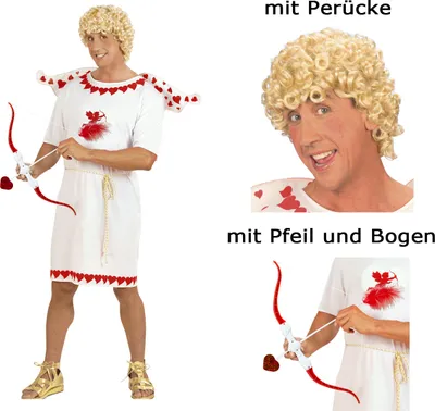 Produktbild von Kostümset Cupid - Amor - Glücksbote Amorkostüm Set mit Perücke XXL - 56/58