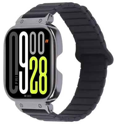 Obrázok produktu pre Pre Xiaomi Redmi Watch 5 / Watch 4 Silikónový remienok s kovovým puzdrom Black