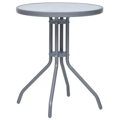 Produktbild von Gartentisch Hellgrau 60 cm Stahl und Glas , Gartentische Design 2024