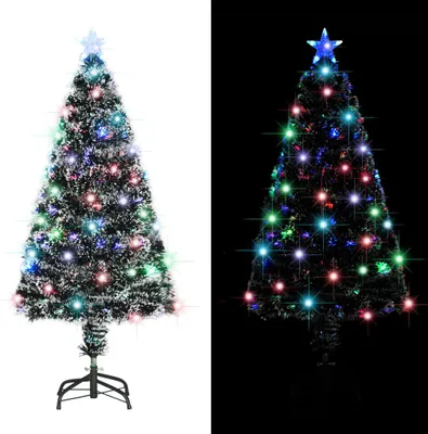 Obrázek produktu pro vidaXL Předsvětlený vánoční stromek se stojanem a LED 120 cm ze skelných vláken