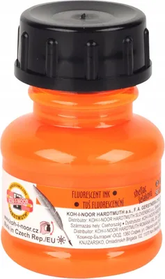 Zdjęcie produktu dla KOH-I-NOOR 0141790102LP Atrament do rysowania Fluorescent Orange 20 g 1 szt.