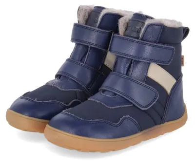 Productafbeelding van Bisgaard kinderwinterlaarzen, model BAREFOOT TIMO TEX, blauw, combinatie van textiel en leer, maat 26