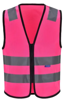 Immagine prodotto di Gilet di sicurezza ad alta visibilità, da uomo, riflettente, con zip, colore rosa