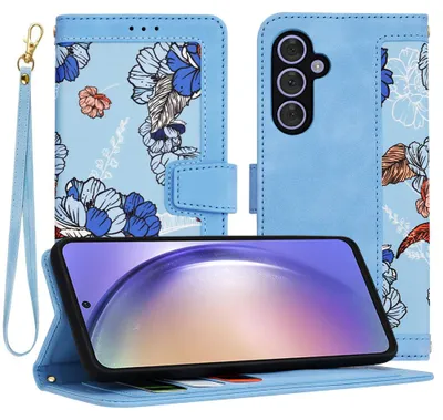 Produktbild von Techsuit FlipCraft Book Wallet Klapphülle mit Kabel für Samsung Galaxy A54 - Vibrant Blue