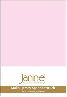 Produktbild von Janine Mako Jersey Spannbettuch, Spannbettlaken in allen Größen und vielen Farben 180 cm x 200 cm x 200 cm x 220 cm zartrosa