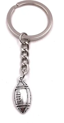 Produktbild von Onwomania Schlüsselanhänger Football Ballsport Manschaft silber Anhänger Keychain