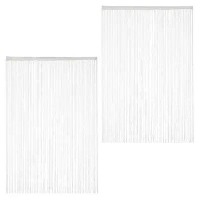 Immagine prodotto di 4 tende a fili bianche, accorciabili, con passacorda, per porte e finestre, lavabili, 145x245 cm, bianco