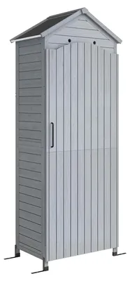 Produktbild von Gartenschrank Holz extra hohe Geräteschuppen mit verstellbar Ablage magnetisch Tür galvanisiert Dach Belüftung