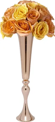Obrázok produktu pre Svadobná dekorácia - Vázy s trúbkami - 6 kusov - 56 cm - Dekorácia na stôl - Zlatá