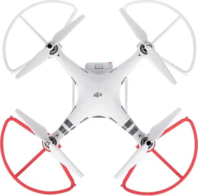 Image de 4 protections d'hélice pour DJI Phantom 3, Raccord rapide sans outil pour protection d'hélice DJI Phantom 3 Prop Guards - Blanc & Rouge
