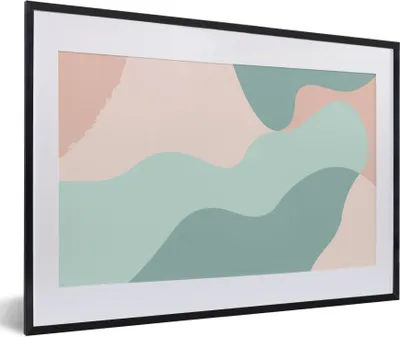 Produktbild von MuchoWow® Gerahmtes Poster Sommer - Formen - Abstrakt 60x40 cm - Poster mit Schwarzem Bilderrahmen Wandposter Rahmen Foto Bilder - Schlafzimmer - Plakat in Rahmen - Drucken
