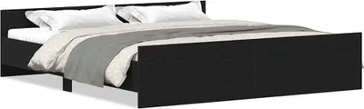 Image de vidaXL Cadre de lit sans matelas noir aspect chêne 200x200 cm