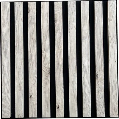 Produktbild von MEBANO. 6er-Set Akustikpaneele Holz 40x40 cm Eiche Sanremo Leicht 3D Wandpaneele aus Holzfunier und Filz Wandverkleidung Moderne Lamellenwand