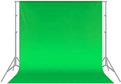 Produktbild von PolkaHome® Fotostudio Hintergrundtuch, Greenscreen, 1,8 x 2,8 Meter, faltbar, aus 100% Baumwolle, für Fotografie, Video und Fernsehen