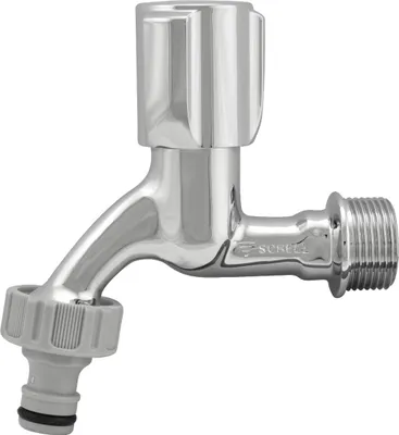 Produktbild von Schell 3/4" Gartenhahn mit Schnellkupplung, verchromt, Pilzkopf