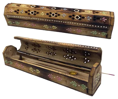 Imagen del producto de Soporte de madera para chimenea con flores de colores