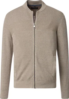 Produktbild von CASAMODA Herren Strickjacke Reißverschluss Regular-Fit Beige 3XL