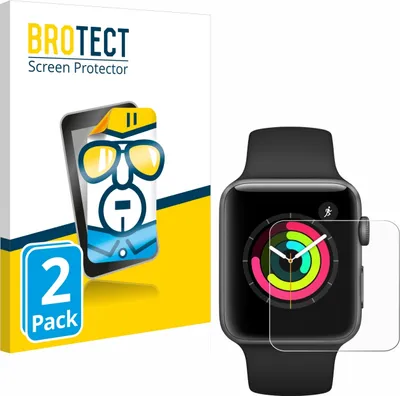 Produktbild von 2x Für Apple Watch Series 3 (42 mm) Schutzfolie BROTECT Displayschutz Display Schutz Folie Klar Transparent