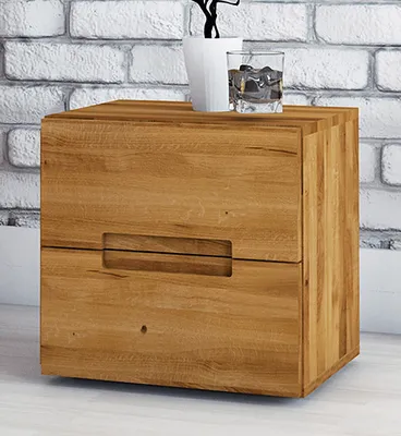 Produktbild von Nachtkommode Kapiti 12 Wildeiche massiv geölt - Abmessungen: 40 x 40 x 35 cm (H x B x T)