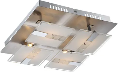 Produktbild von LED Deckenlampe, Glas satiniert, Chrom, L 30 cm
