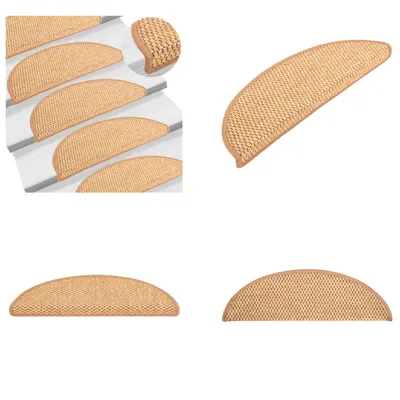 Produktbild von vidaXL Treppenmatten Selbstklebend Sisal Optik 15Stk. 56x17x3cm Orange - Stufenmatte - Stufenmatten - Stufenteppich - Stufenteppiche