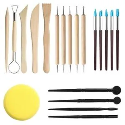 Modellierwerkzeug-Set, 20-teilig, für Ton & Keramik