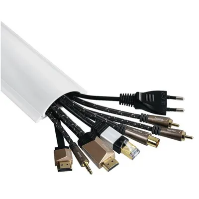 Zdjęcie produktu dla Hama Cable Duct, semicircular, 100/2.1 cm, white, PCW, Biały