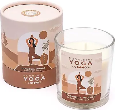 Productafbeelding van Moonshine Yoga Sojawaskaars Tranquil Woods - pakket van 4 stuks - 128 g