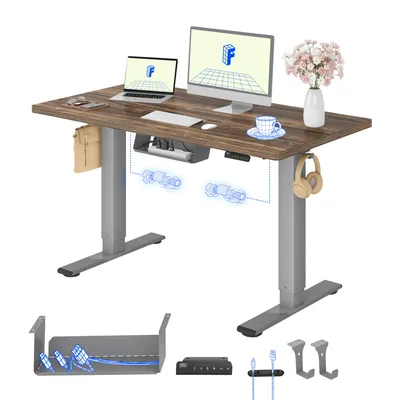Produktbild von FLEXISPOT E1 Pro Elektrisch Höhenverstellbarer Schreibtisch 120x80cm 25MM EINTEILIGE TISCHPLATTE Doppelmotor 120KG Tragkraft, 4 Speicherplätze (Braun)