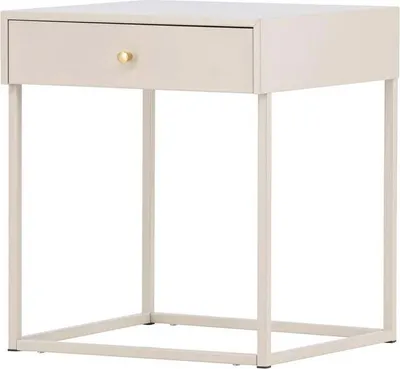 Imagen del producto de Mesa de noche FURNLUX, color beige, 41 cm / Color principal: Beige / Dimensiones: 41 x 43 x 50 cm