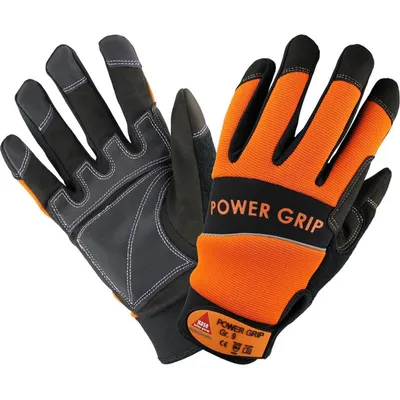 Produktbild von Hase Power Grip Arbeitshandschuhe orange/schwarz Gr. 11