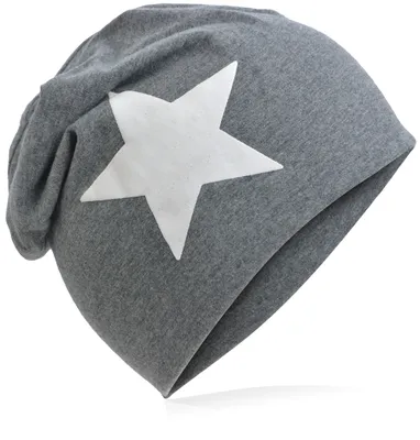Produktbild von Kinder Beanie Gross Stern Anthrazit M
