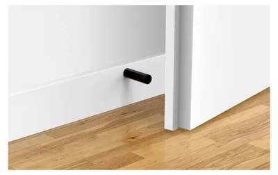 Produktbild von Extra langer schwarzer Türstopper aus Edelstahl für die Wand