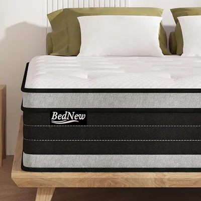 Image de Matelas 180 x 200 cm, matelas à ressorts ensachés H3, hauteur 34 cm, matelas orthopédique à 7 zones avec une couche de mousse à mémoire de forme, Öko-Tex, possibilité de test pendant 101 nuits