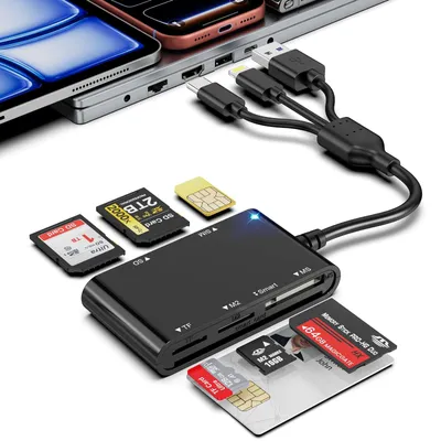 Productafbeelding van Kaartlezer geheugenkaartlezer - SD-kaart - USB - Zwart