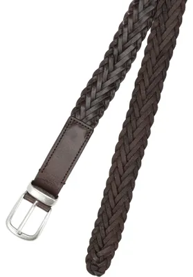 Productafbeelding van OFFICINE CREATIVE: Bruine leren riem voor heren, gevlochten