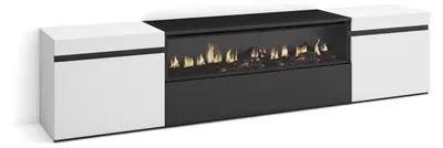 TV-Kast mit LED-Kamin, 200x45x35 cm, für TVs bis 203 cm, modern