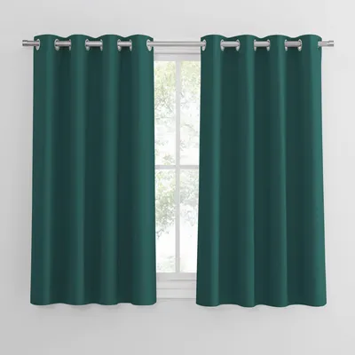 Produktbild von Dunkelgrüne Verdunklungsgardinen 2er Set 145 x 140 cm