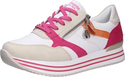 Zdjęcie produktu dla Buty sportowe - Kwiatowy biały / Fuksja / Pomarańczowy Gładka skóra : Normalny : 38 Szerok: Normalna Rozmiar: 38