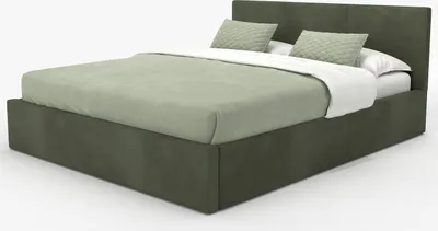 Obrázek produktu pro Muralo Čalouněná postel do ložnice 120x200 Postel s čelem Manželská postel s kontejnerem Khaki