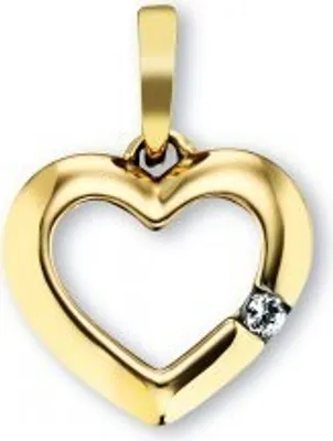 Produktbild von Anhänger Herz Zirkonia 333/- Gelbgold Edelstein weiß