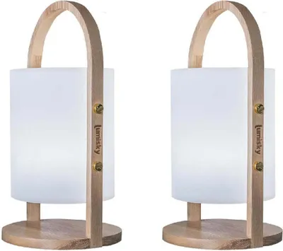 Produktbild von Set Mit 2 Kabellosen Tragbaren Lampen WOODY h37cm