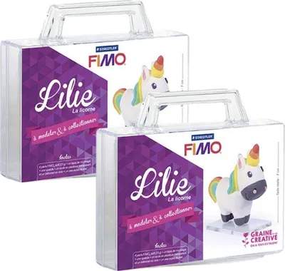 Produktbild von 2 Figurenboxen aus Polymerton - Lilie das Einhorn