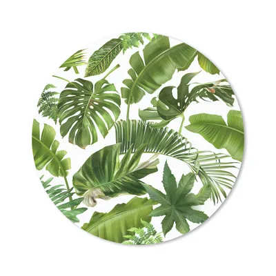 Produktbild von MuchoWow® Mauspad Mousepad Blätter - Weiß - Muster - Mädchen - Kinder - Jungen - Kinder 40x40 cm - Mousepads - Maus Mat - Pad - Mausunterlage - Schreibtisch Accessoires
